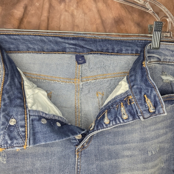 Walmart Scoop Jeans Hi Rise Button Fly Stretch Skinny Med Blue Wash 12 - Picture 4 of 11